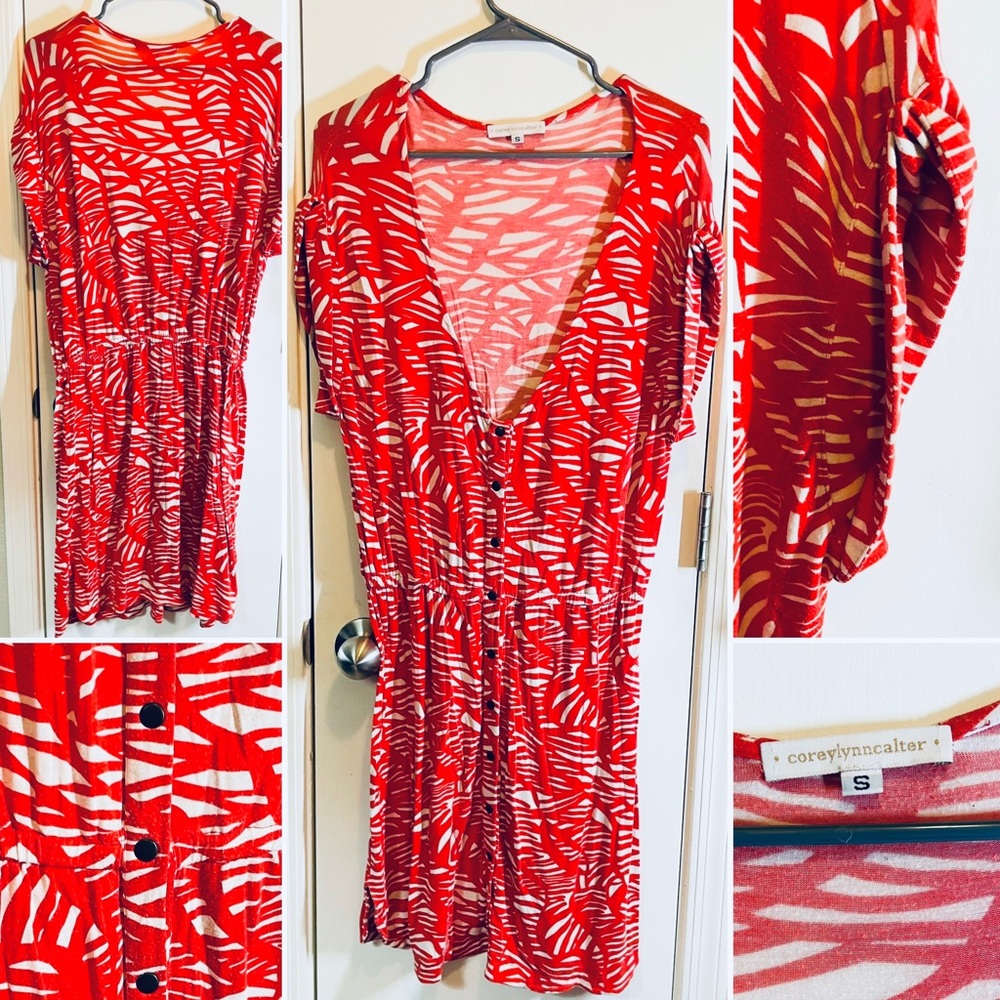 Corey Lynn Calter Abstract Button-Down Midi Dress